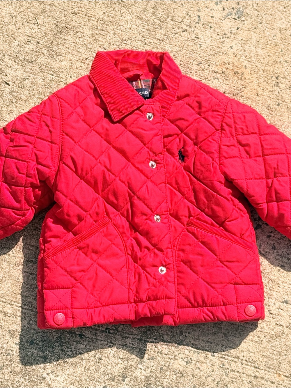 Ralph Lauren Kids Quilted Red Snap-Front Jacket